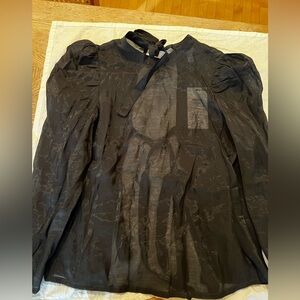 Black Sheer tie up Blouse by Aware Vera Moda